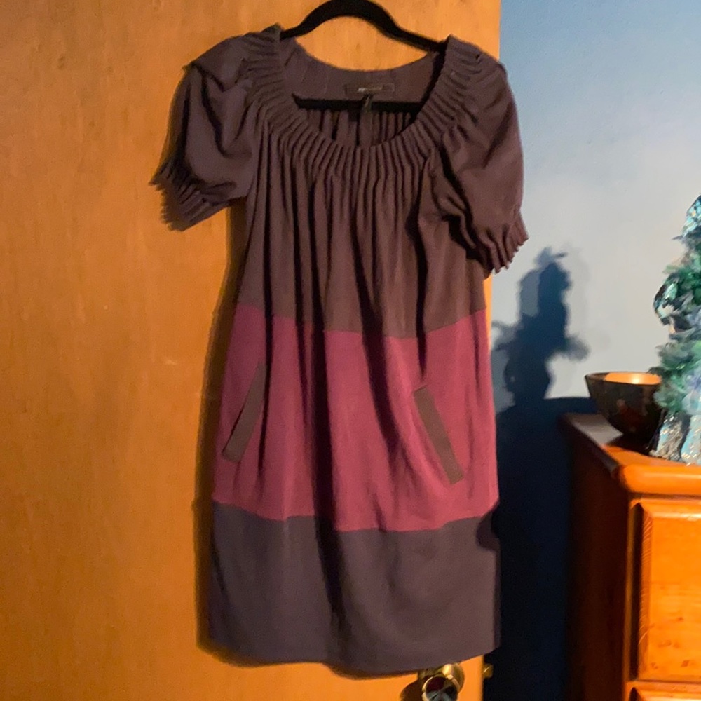 3 striped purple BCBG Maxazria dress